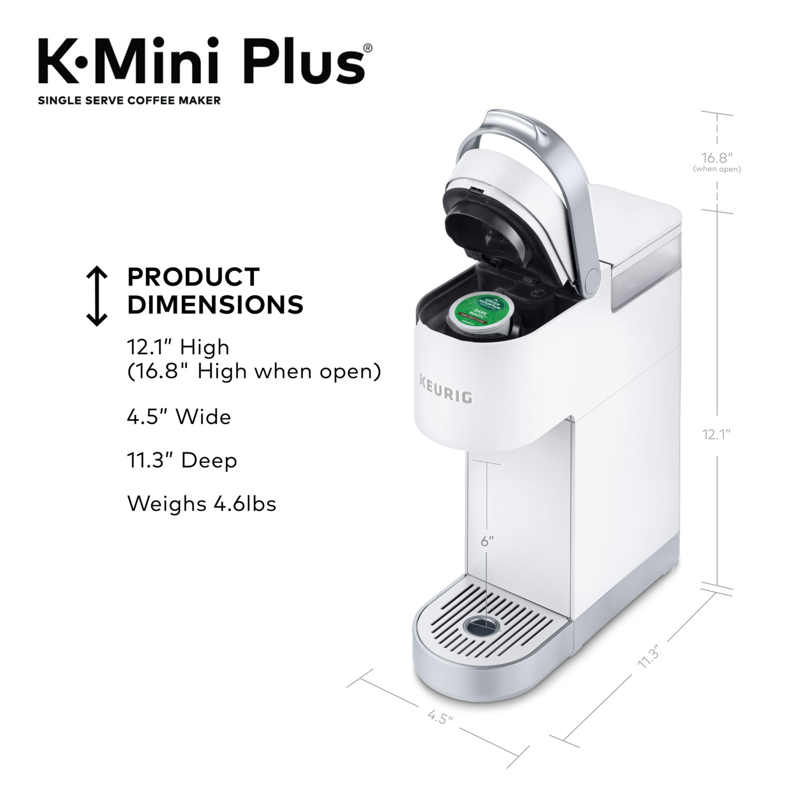 Keurig KMini Plus Single Serve KCup Pod Coffee Maker, Strength